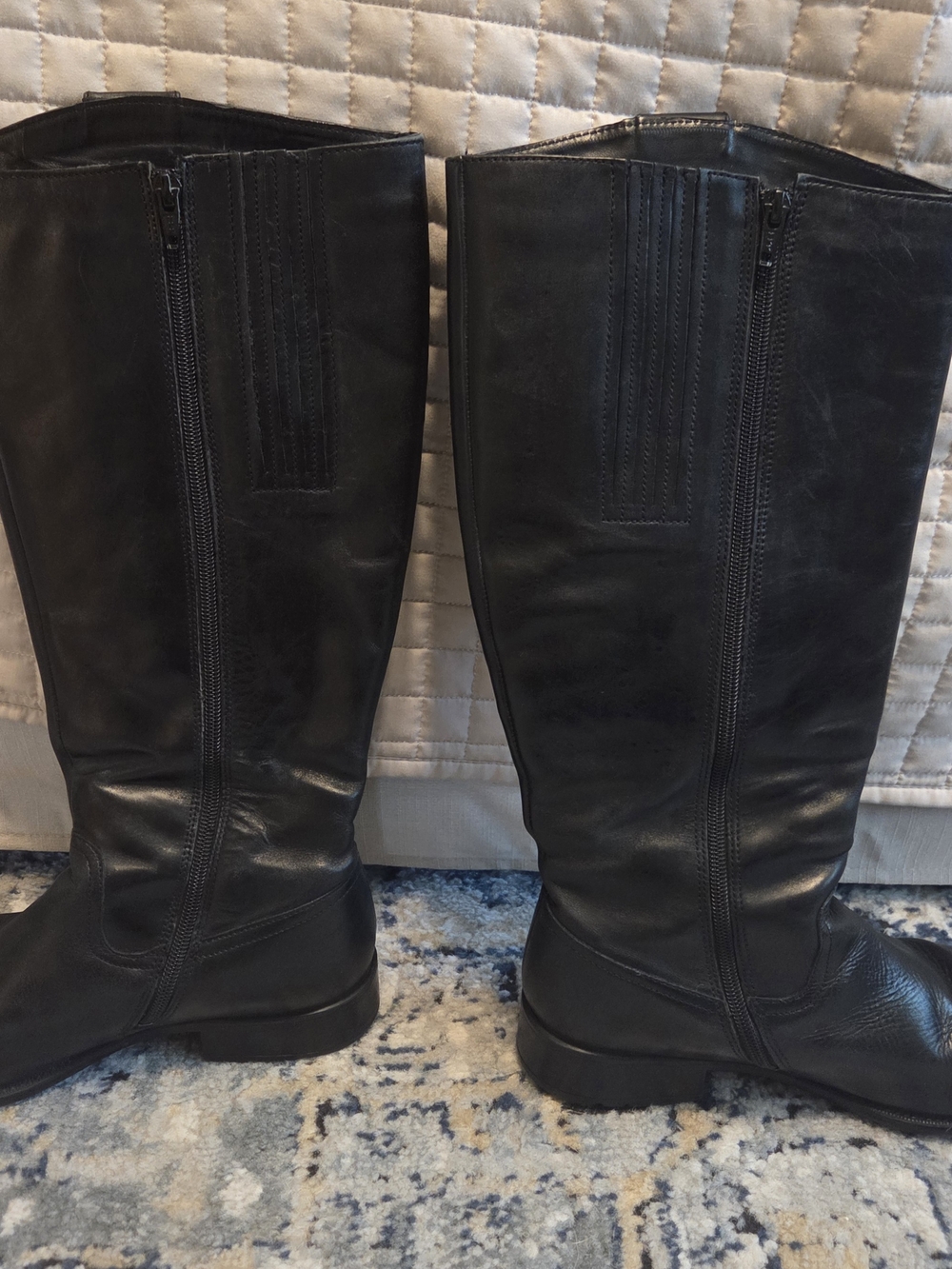 Clarks Black Leather Heeled Riding Boots - Picture 2 of 4